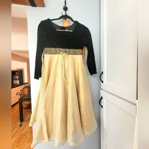 Girl's holiday dress black and gold